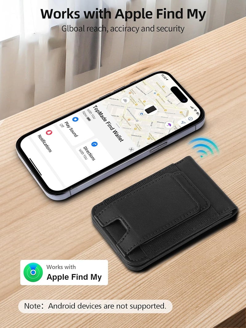 TopMade for MagSafe Wallet with Money Clip, Works with Apple Find My, Strongest Magnetic Wallet for iPhone 17/16/15/14/13/12 Series, for iPhone Wallet Stand with Finder Tracker, 8 Cards Holder, Black - Image 4